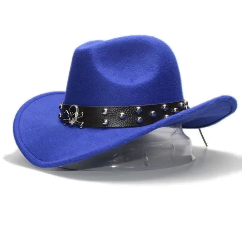 Adult Wool Fedoras Hats Kids Parents Wool Hat New Fashion Retro West Cowboy Hat Width Rims Skull College Fashion Bowler Hat