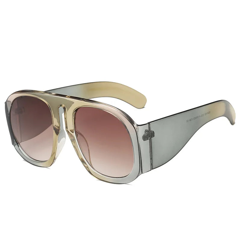 Fashion Luxury Round Sunglasses Men Women Brand Design Oversized Personality Frame Unique Glasses Leg Retro Sunglasses UV400