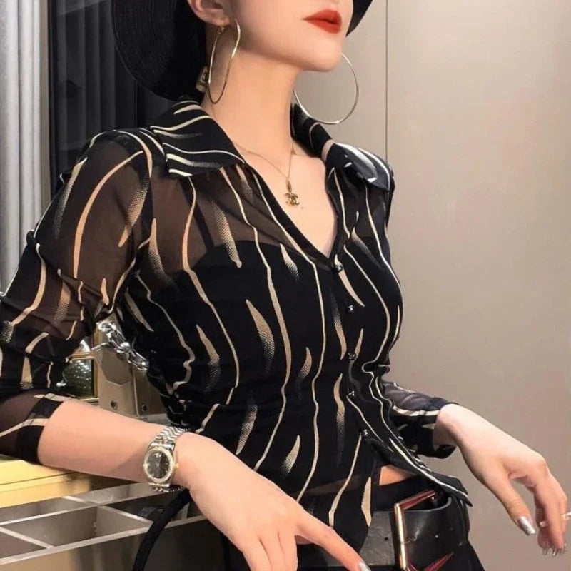 Summer Woman Top Blended Full Long Sleeve Shirts & Blouses For Women Modern Fashion 2024 S M Offer Premium Economic Basic