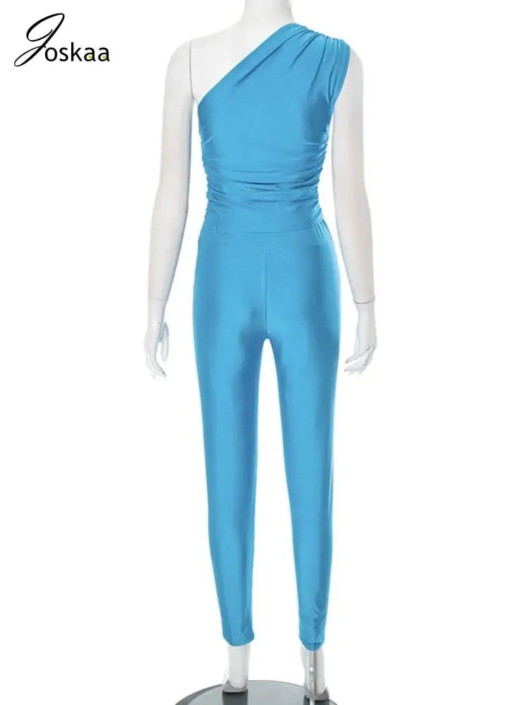Joskaa 2025 Summer Women's 2 Piece Set Casual Asymmetric Sleeveless Top+Slim Fit Pants Suit Y2K Streetwear Fitness Tracksuits