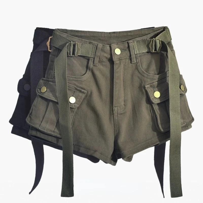 Women's Cargo Pants Denim Shorts 2025 New Botttoms High Waist Casual Summer Y2k Short Fashion Pantalones Cortos De Mujer 49B671
