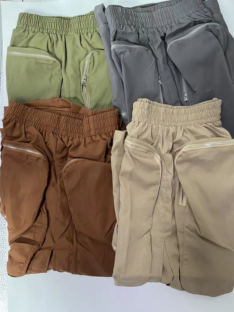 Joskaa Harajuku Cargo Skirt Women Casual Zipper Loose High Waist Long Y2k Skirt Autumn Sumemr 2023 Female Bottom Korean