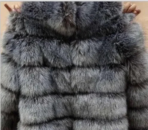 Faux Fur Women Coats Solid Round Neck Full Sleeve Coat Thick Warm Fox Short Open Stitch Elegant Splice Autumn Winter 2024