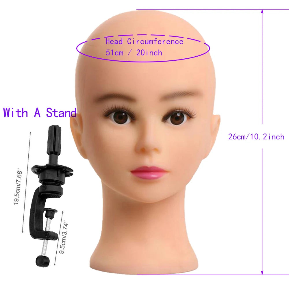 New Mannequin Head Wig Stand With Adjustable Wig Tripod Stand Holder For Wigs Making Display With T Pins /Wig Cap For Free Gift