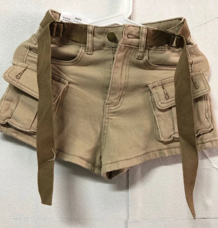 Women's Cargo Pants Denim Shorts 2025 New Botttoms High Waist Casual Summer Y2k Short Fashion Pantalones Cortos De Mujer 49B671