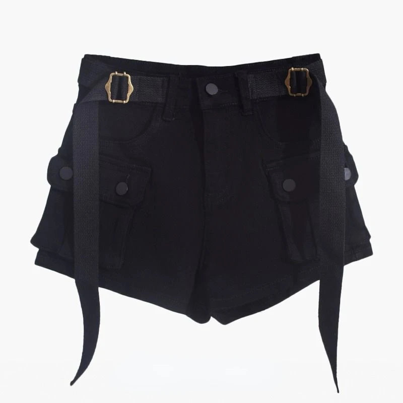 Women's Cargo Pants Denim Shorts 2025 New Botttoms High Waist Casual Summer Y2k Short Fashion Pantalones Cortos De Mujer 49B671