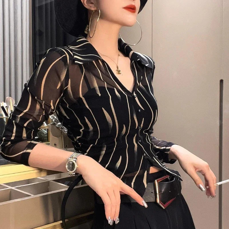 Summer Woman Top Blended Full Long Sleeve Shirts & Blouses For Women Modern Fashion 2024 S M Offer Premium Economic Basic