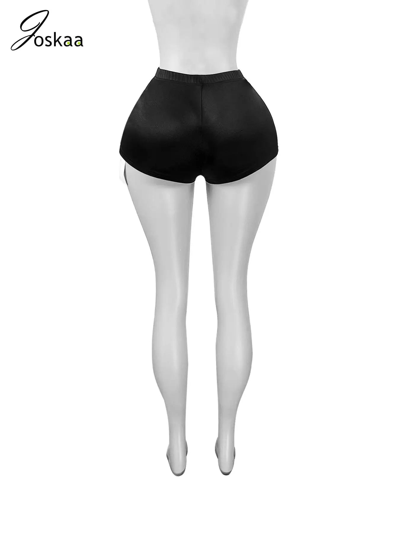 Joskaa 2025 Summer Women's Stretch Satin Hot Pants Sexy High Shine Shorts Holiday Beach Street Party Club Female Bottoms S-XXL