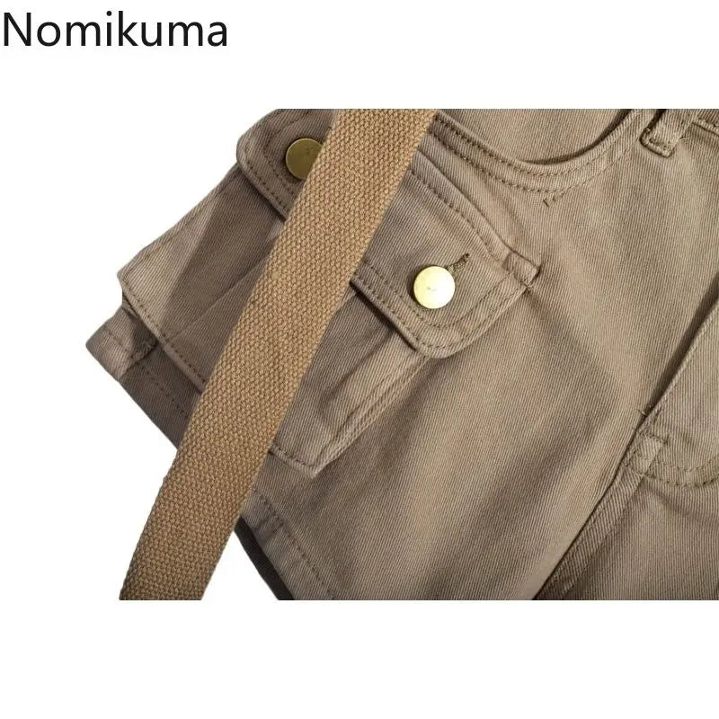Women's Cargo Pants Denim Shorts 2025 New Botttoms High Waist Casual Summer Y2k Short Fashion Pantalones Cortos De Mujer 49B671