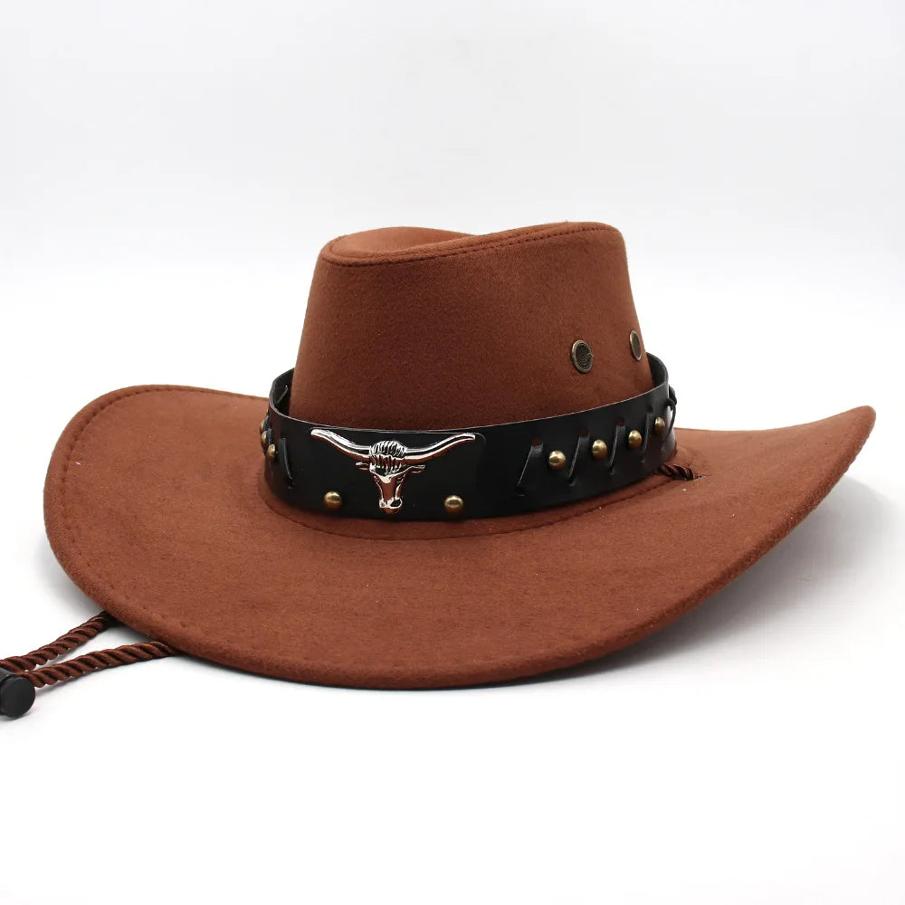 New Western Style Cowboy Hat For Men And Women Retro Wide Brimmed Gentleman's Hat Cowgirl Jazz Hat Summer Fashionable Sun Hats