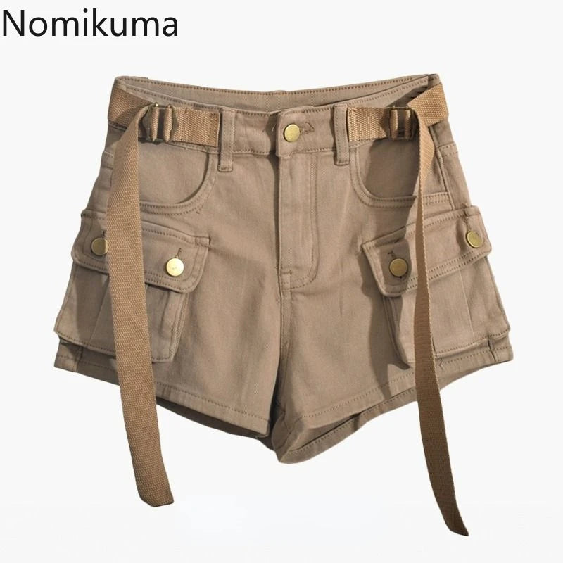 Women's Cargo Pants Denim Shorts 2025 New Botttoms High Waist Casual Summer Y2k Short Fashion Pantalones Cortos De Mujer 49B671