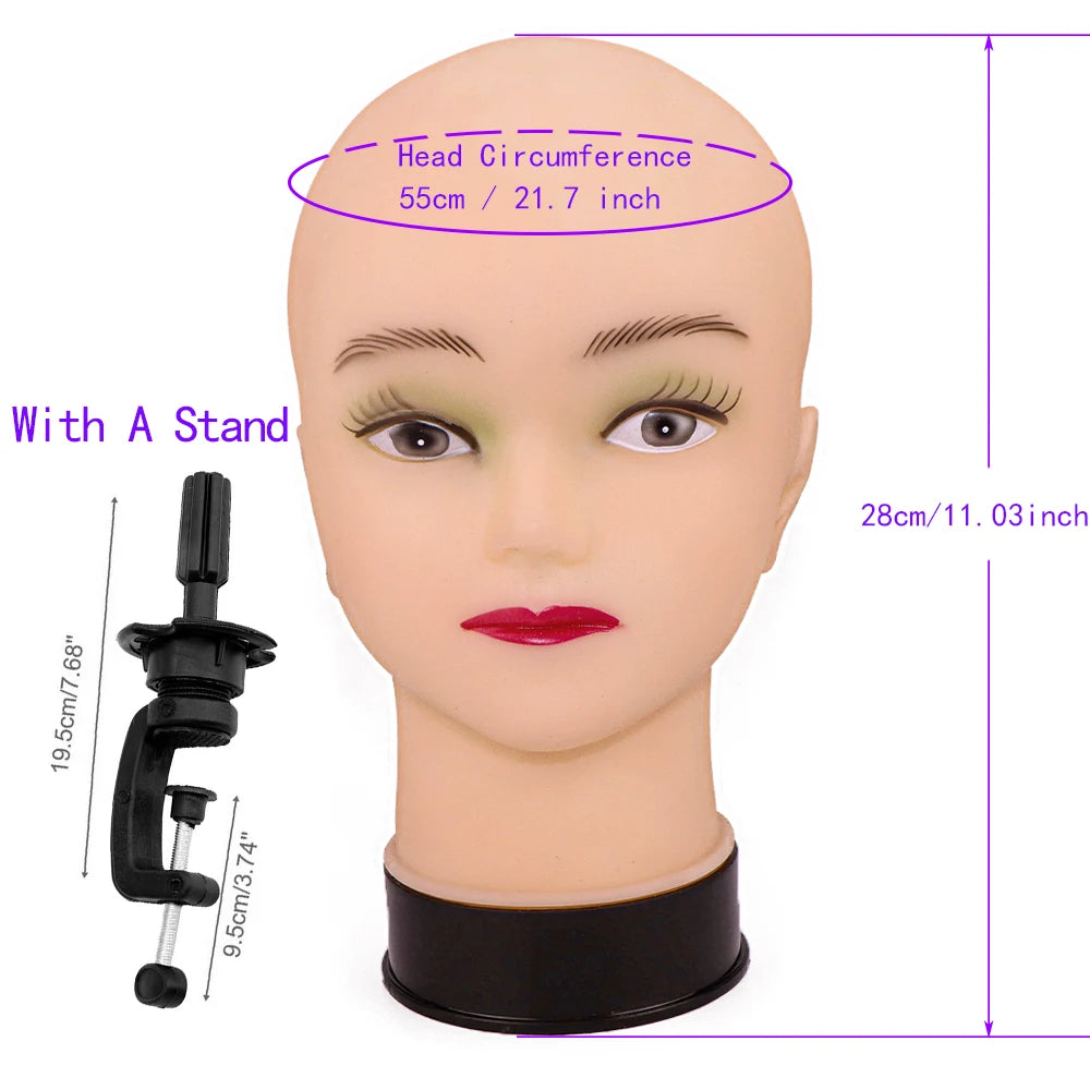 New Mannequin Head Wig Stand With Adjustable Wig Tripod Stand Holder For Wigs Making Display With T Pins /Wig Cap For Free Gift