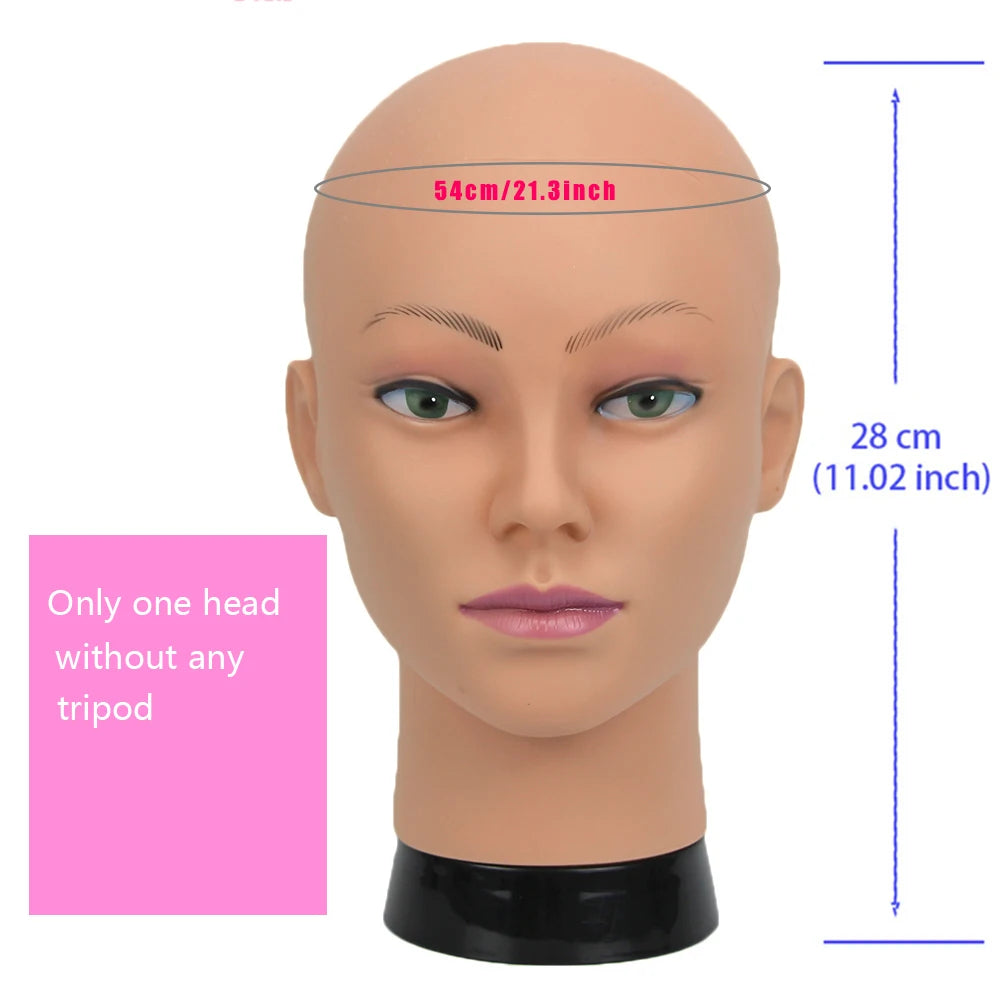 New Mannequin Head Wig Stand With Adjustable Wig Tripod Stand Holder For Wigs Making Display With T Pins /Wig Cap For Free Gift
