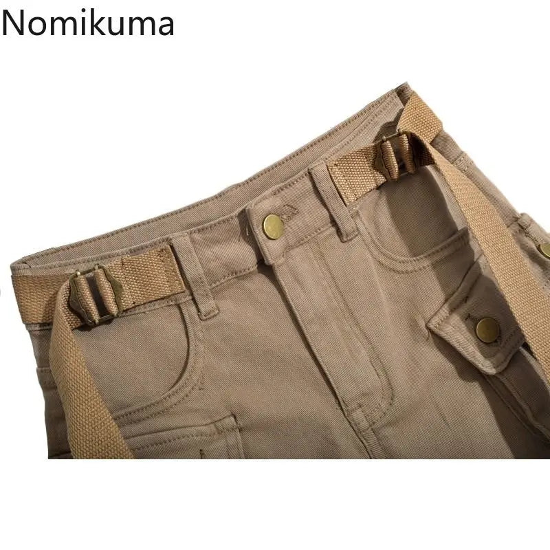 Women's Cargo Pants Denim Shorts 2025 New Botttoms High Waist Casual Summer Y2k Short Fashion Pantalones Cortos De Mujer 49B671