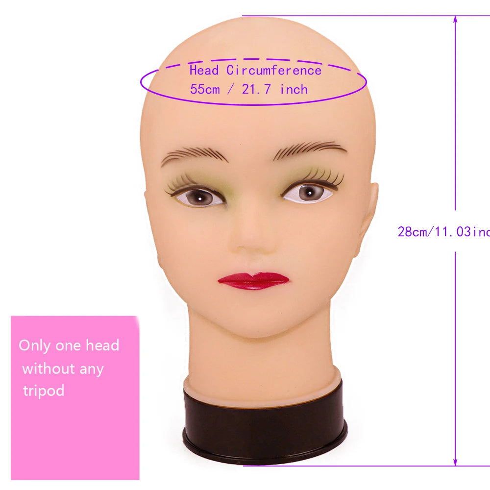 New Mannequin Head Wig Stand With Adjustable Wig Tripod Stand Holder For Wigs Making Display With T Pins /Wig Cap For Free Gift