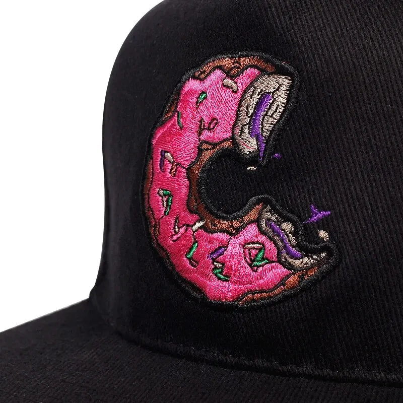 Unisex Doughnut Embroidery Hip-hop Hats Outdoor Adjustable Casual Baseball Caps Sunscreen Hat