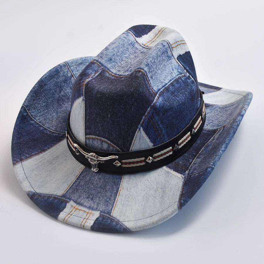 Vintage Western Cowboy Hat For Men's 8CM Wide Brim Gentleman Jazz Hats Panama Cowgirl Sombrero Hombre Caps