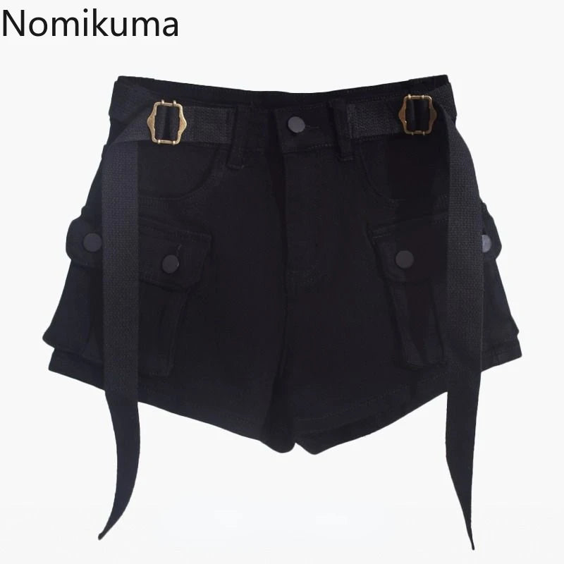Women's Cargo Pants Denim Shorts 2025 New Botttoms High Waist Casual Summer Y2k Short Fashion Pantalones Cortos De Mujer 49B671