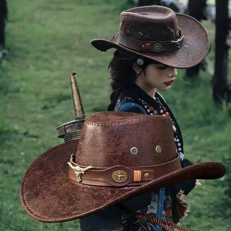Cowboy Hat for Women and Men Western Suede Hat Panama Hat Cowboy & Cowgirl Hat Felt Wide Brim Women Men Fedora Hats