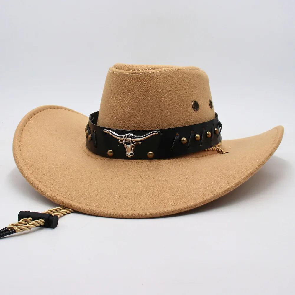 New Western Style Cowboy Hat For Men And Women Retro Wide Brimmed Gentleman's Hat Cowgirl Jazz Hat Summer Fashionable Sun Hats