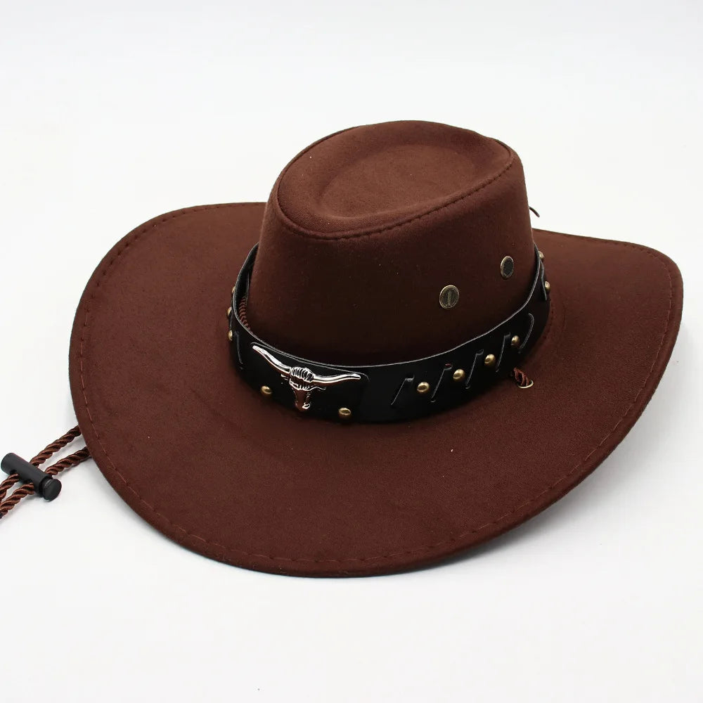 New Western Style Cowboy Hat For Men And Women Retro Wide Brimmed Gentleman's Hat Cowgirl Jazz Hat Summer Fashionable Sun Hats