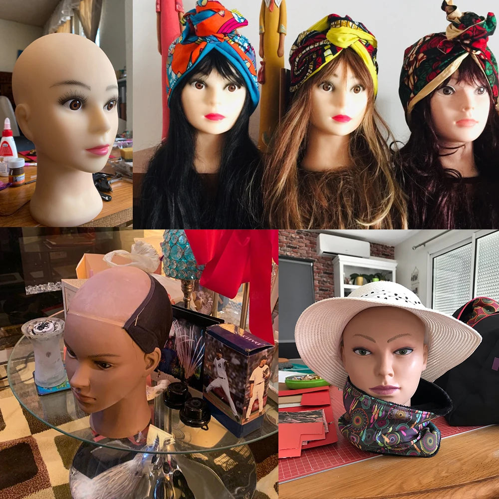New Mannequin Head Wig Stand With Adjustable Wig Tripod Stand Holder For Wigs Making Display With T Pins /Wig Cap For Free Gift