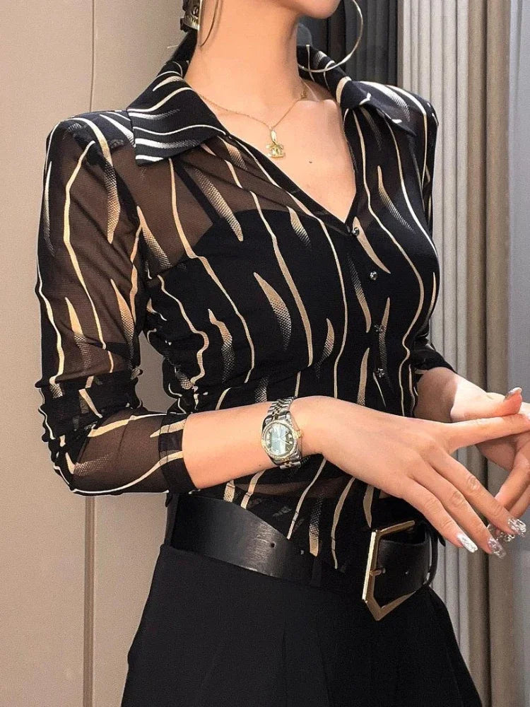 Summer Woman Top Blended Full Long Sleeve Shirts & Blouses For Women Modern Fashion 2024 S M Offer Premium Economic Basic