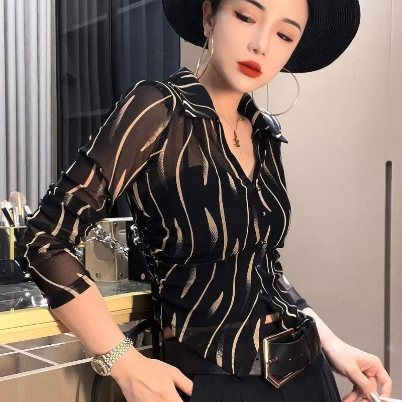 Summer Woman Top Blended Full Long Sleeve Shirts & Blouses For Women Modern Fashion 2024 S M Offer Premium Economic Basic