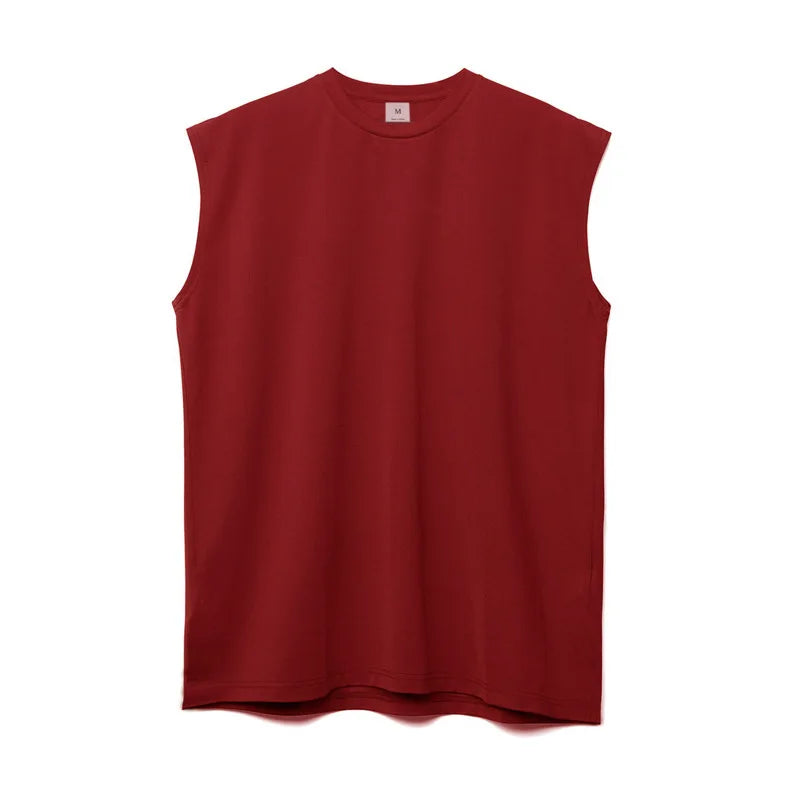 Summer Men Loose Gym Vest Casual Cotton Tank Top Breathable Fitness Sleeveless Shirt Quick Dry Bodybuilding Singlet Man Clothing