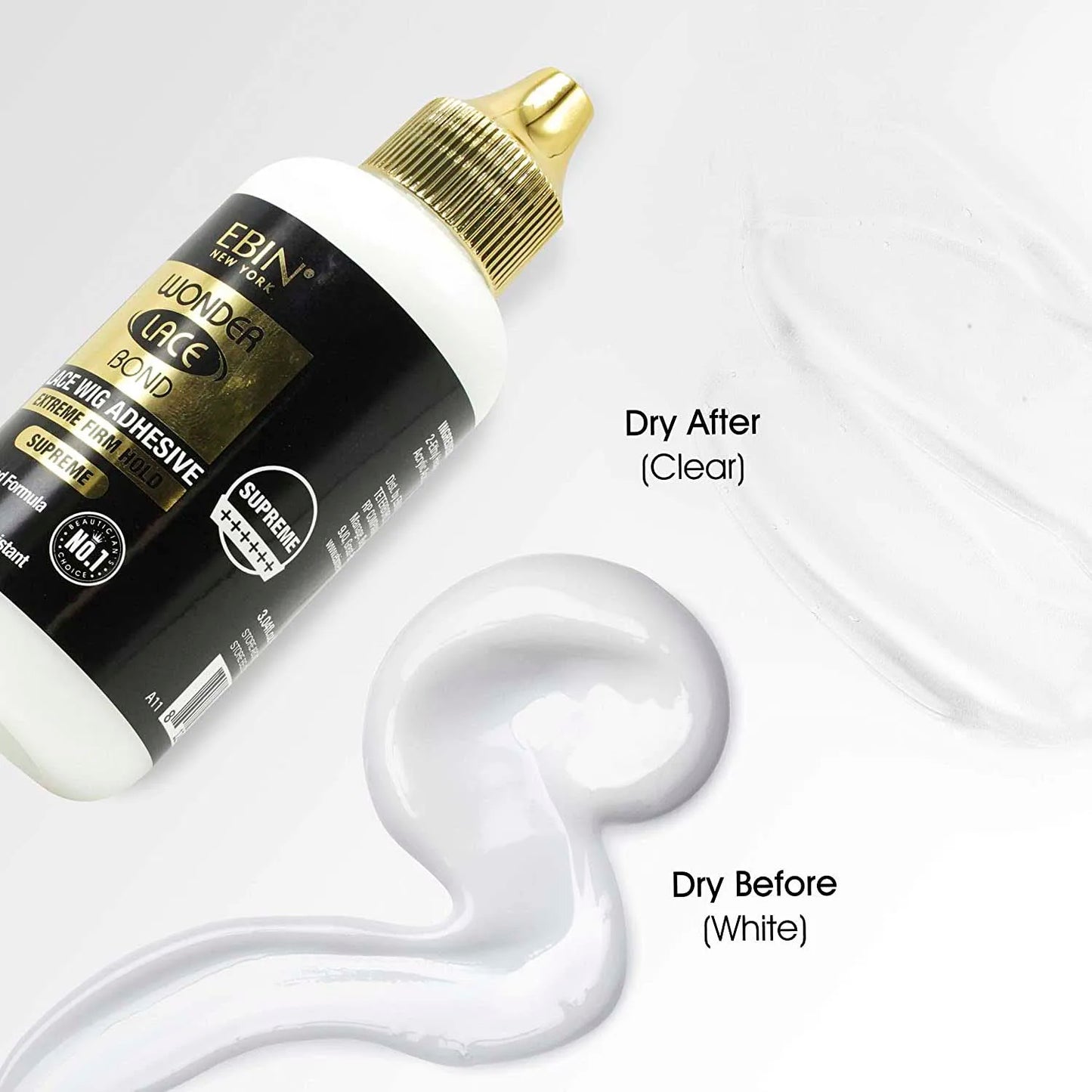Ebin New York Wonder Lace Bond Lace Wig Adhesive Extreme Firm Hold Supreme 1.15oz - Ultra Strong, Ideal for Daily & All-Day Wear