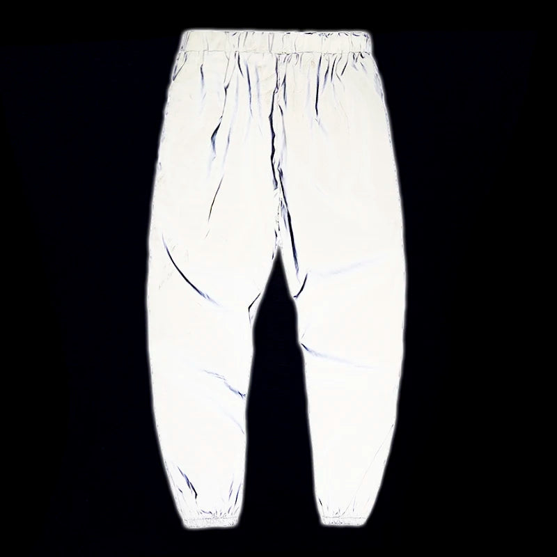 Men Streetwear Night Hip hop Reflective casual pants fashion male Elastic waist Skateboard Harajuku Jogger trousers sweatpants