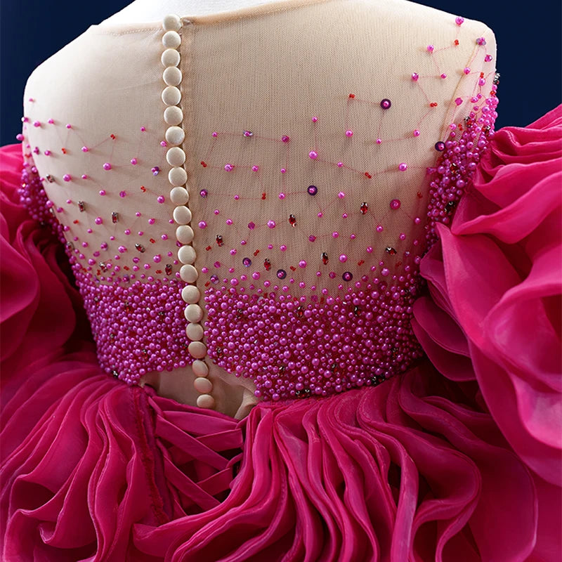 Rsm67565 2022 High Quality Women Pink Pleated Ruffles Evening Dresses Couture Red Carpet Evening Gowns