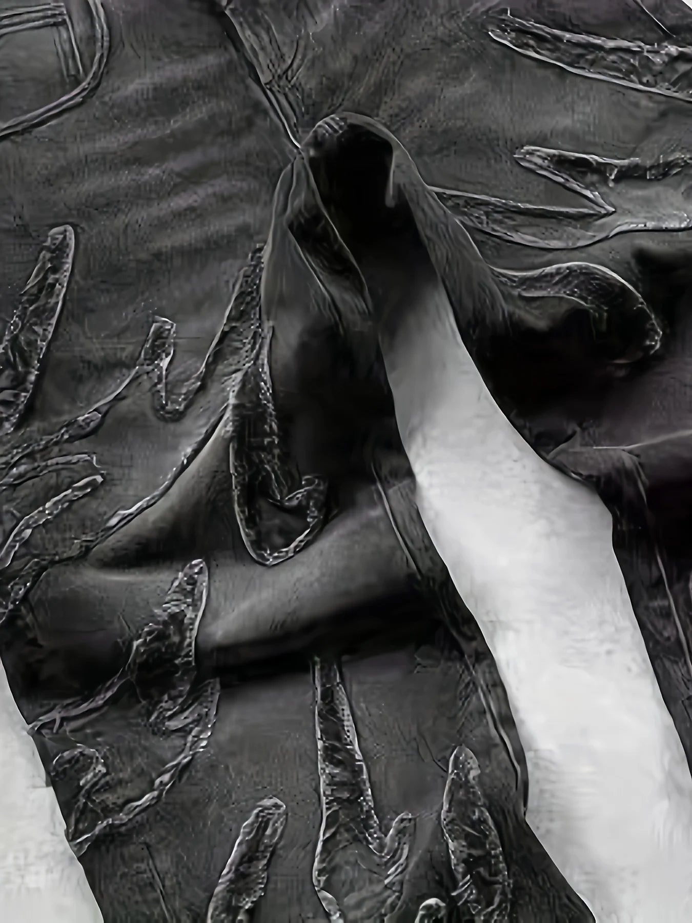 European and American Embroidered Street Graffiti Wide-Leg Jeans for Men, Loose Flame Vintage-Style Casual Trousers