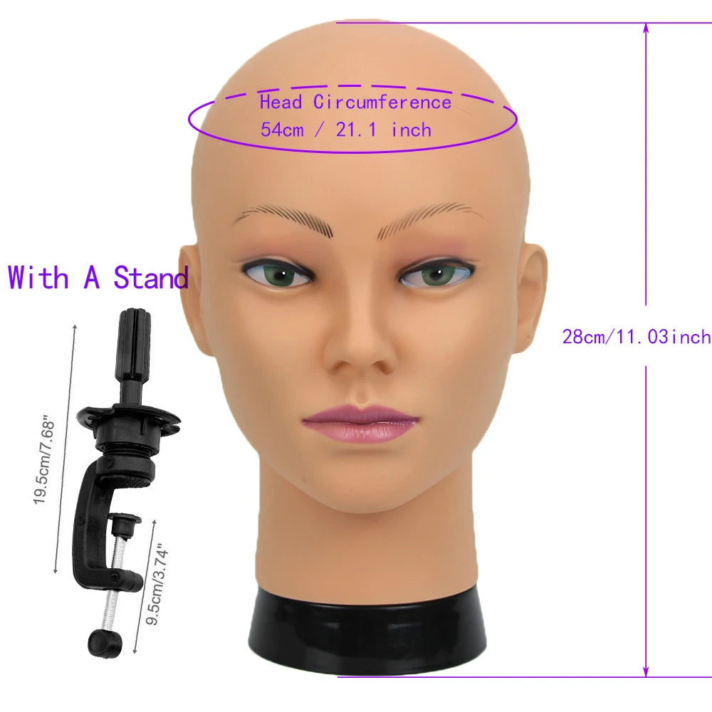 New Mannequin Head Wig Stand With Adjustable Wig Tripod Stand Holder  For Wigs Making Display With T Pins /Wig Cap For Free Gift