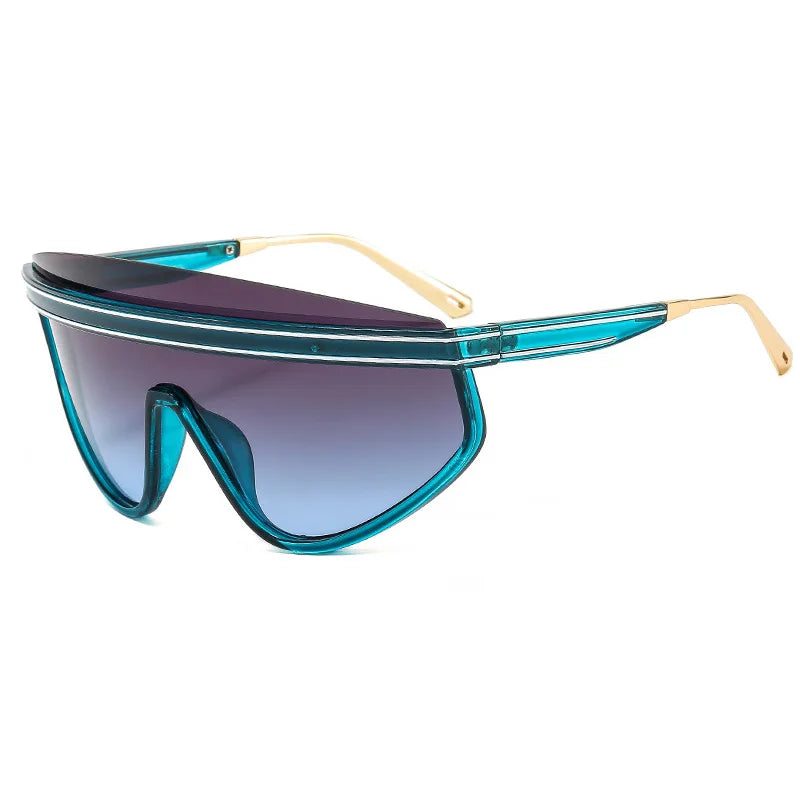 Fashion Shield One Piece Sunglasses Women Men Oversized Outdoor Goggles Sun Glasses Men Punk Half Frame Windproof Eyewear UV400