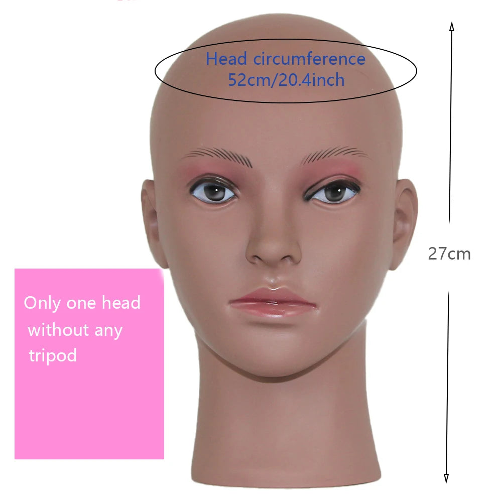 New Mannequin Head Wig Stand With Adjustable Wig Tripod Stand Holder  For Wigs Making Display With T Pins /Wig Cap For Free Gift