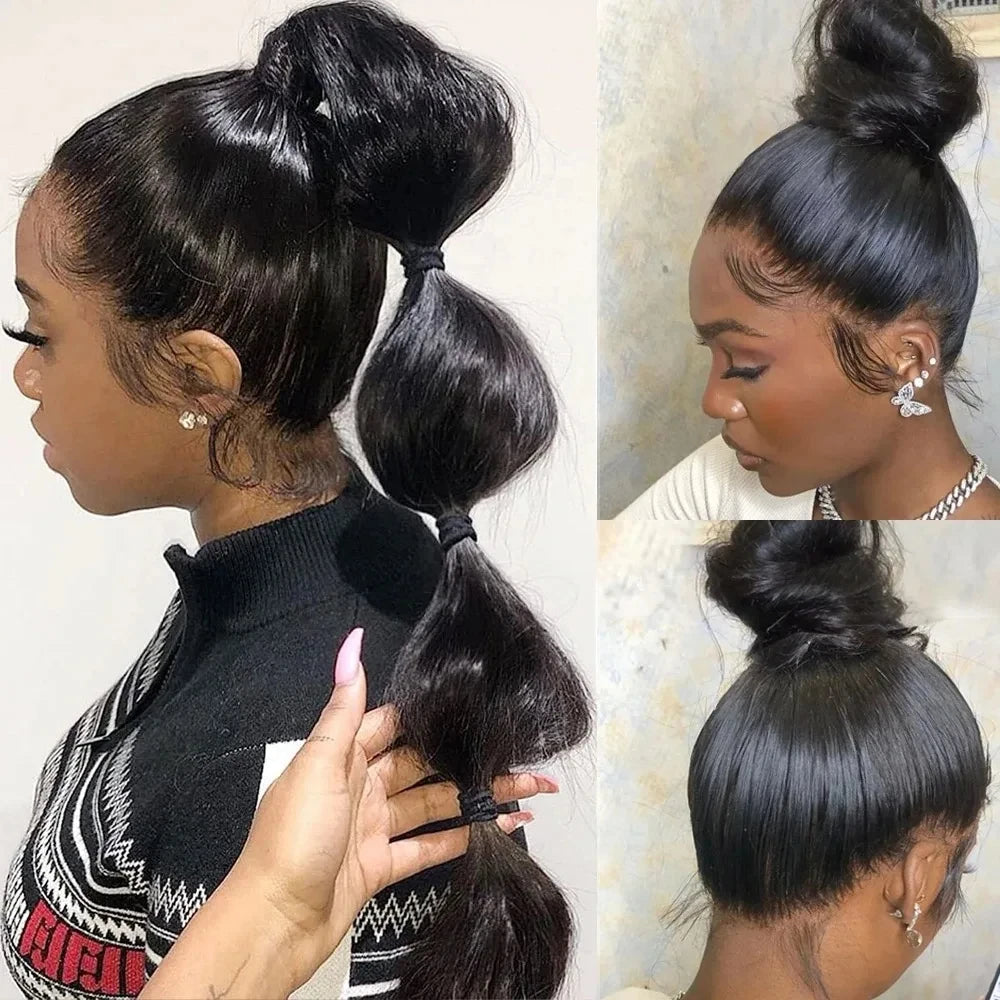 360 Full Lace Wig 30 40 Inch Bone Straight Human Hair Wigs 13x6 Hd Transparent Lace Front Pre Plucked Brazilian Hair For Women