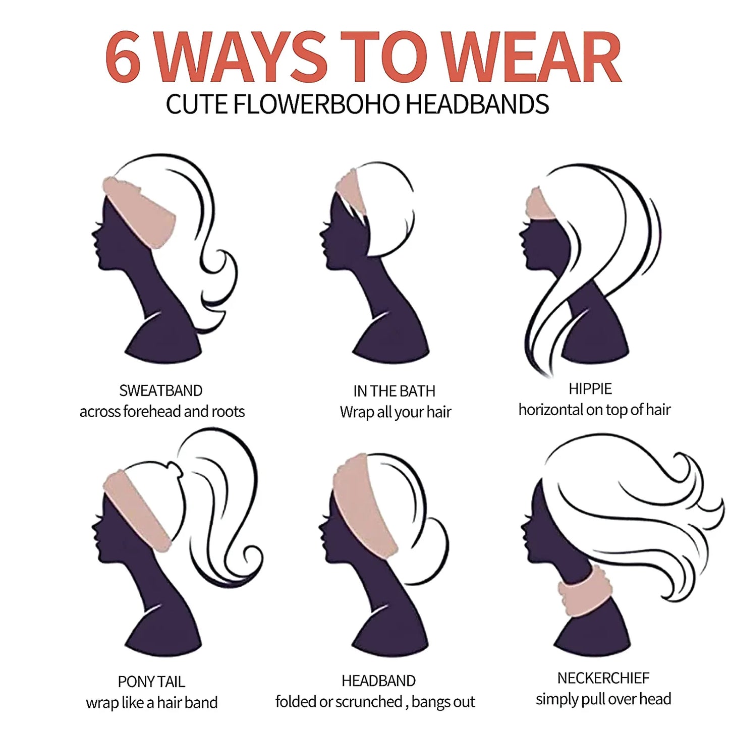 Bohemian European and American Sports Headband Women's Wide Yoga Elastic Running Hair Accessories Headwear