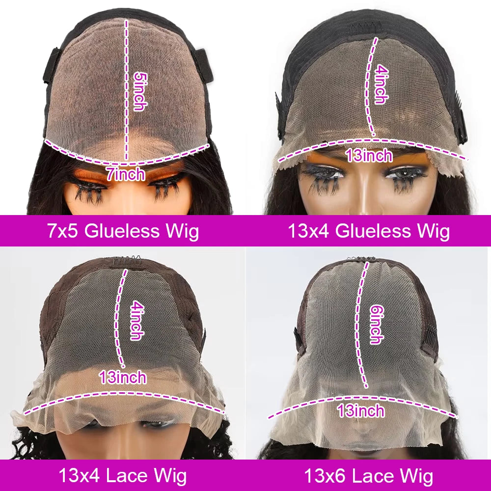 Glueless Wig Human Hair 100% Deep Wave Bob Wig 13x6 Lace Frontal Wig Wear And Go Kinky Curly Short Bob Wig for Women 250 Density