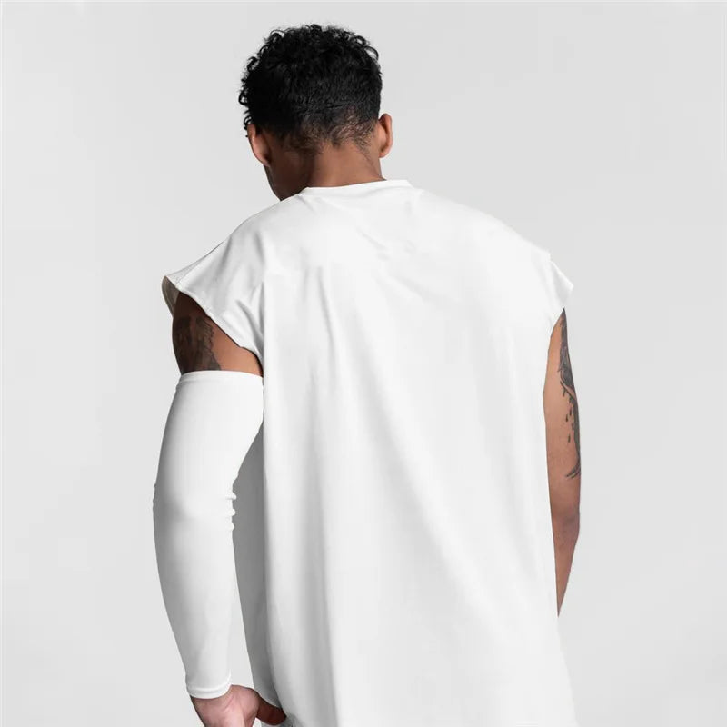 Summer Men Loose Gym Vest Casual Cotton Tank Top Breathable Fitness Sleeveless Shirt Quick Dry Bodybuilding Singlet Man Clothing