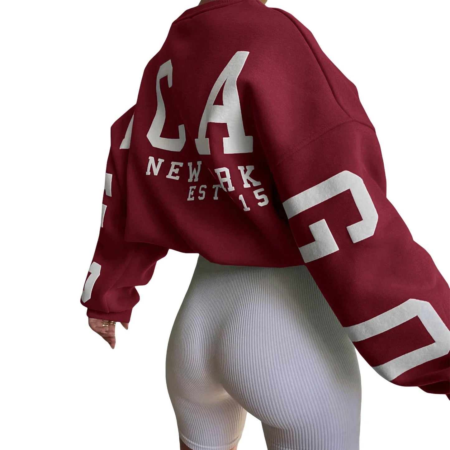 Women's Y2K Grunge Loose Fit Pullover Sweatshirts Letter Print Casual Thickened Long Sleeve Tops Autumn Hoodies Streetwear