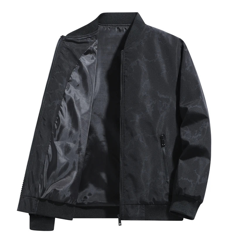 Men's Outdoor Mountaineering Hiking Windproof Breathable Jacket Spring Autumn Fashion Trend Versatile Stand up Collar Jacket