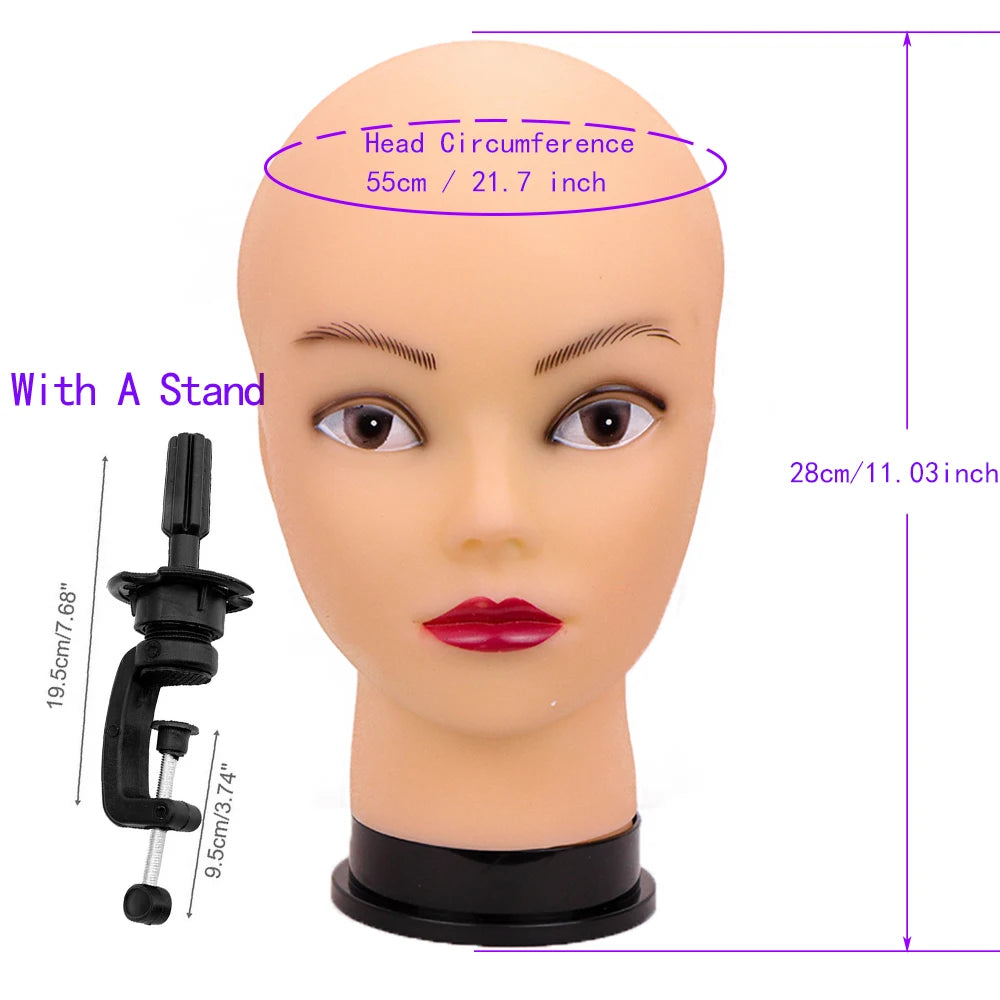New Mannequin Head Wig Stand With Adjustable Wig Tripod Stand Holder  For Wigs Making Display With T Pins /Wig Cap For Free Gift