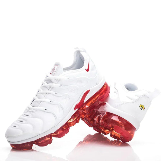 Nike Air Vapormax Plus TN White Red Mesh Breathable Anti-Slip Air Cushion Men Women Running Shoes Unisex Nike Sports Sneakers