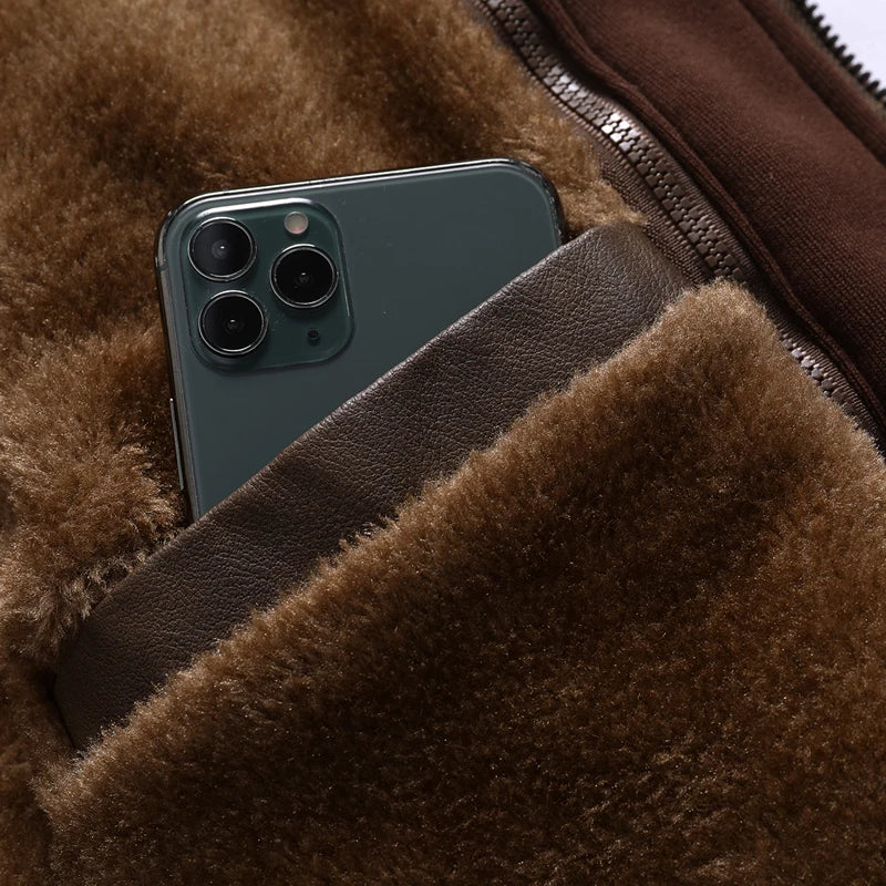 Autumn/Winter Men's fake two PU leather retro detachable hooded jacket coats