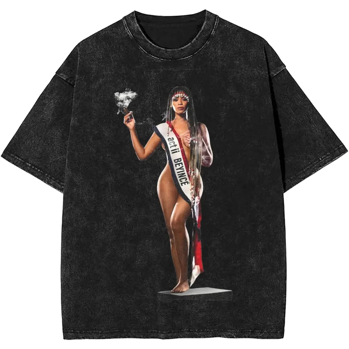 Cowboy Carter Album Beyonce 2024 Tour Outfit Washed T Shirt Men Women Streetwear Hip Hop T-Shirts Summer Tees Tops Cotton