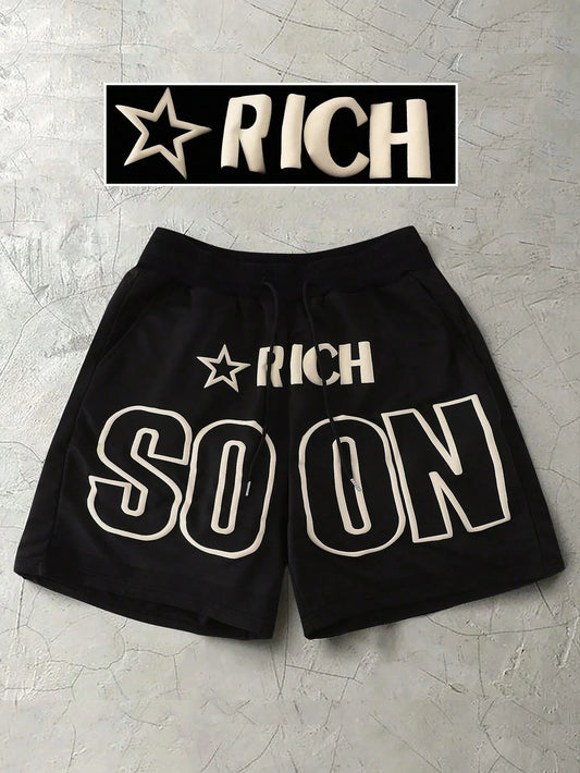 Men's Fashion Style Alphabet Print Shorts Are A Must for Street Sports People. Single Item Shorts Are Suitable for Daily Wear.