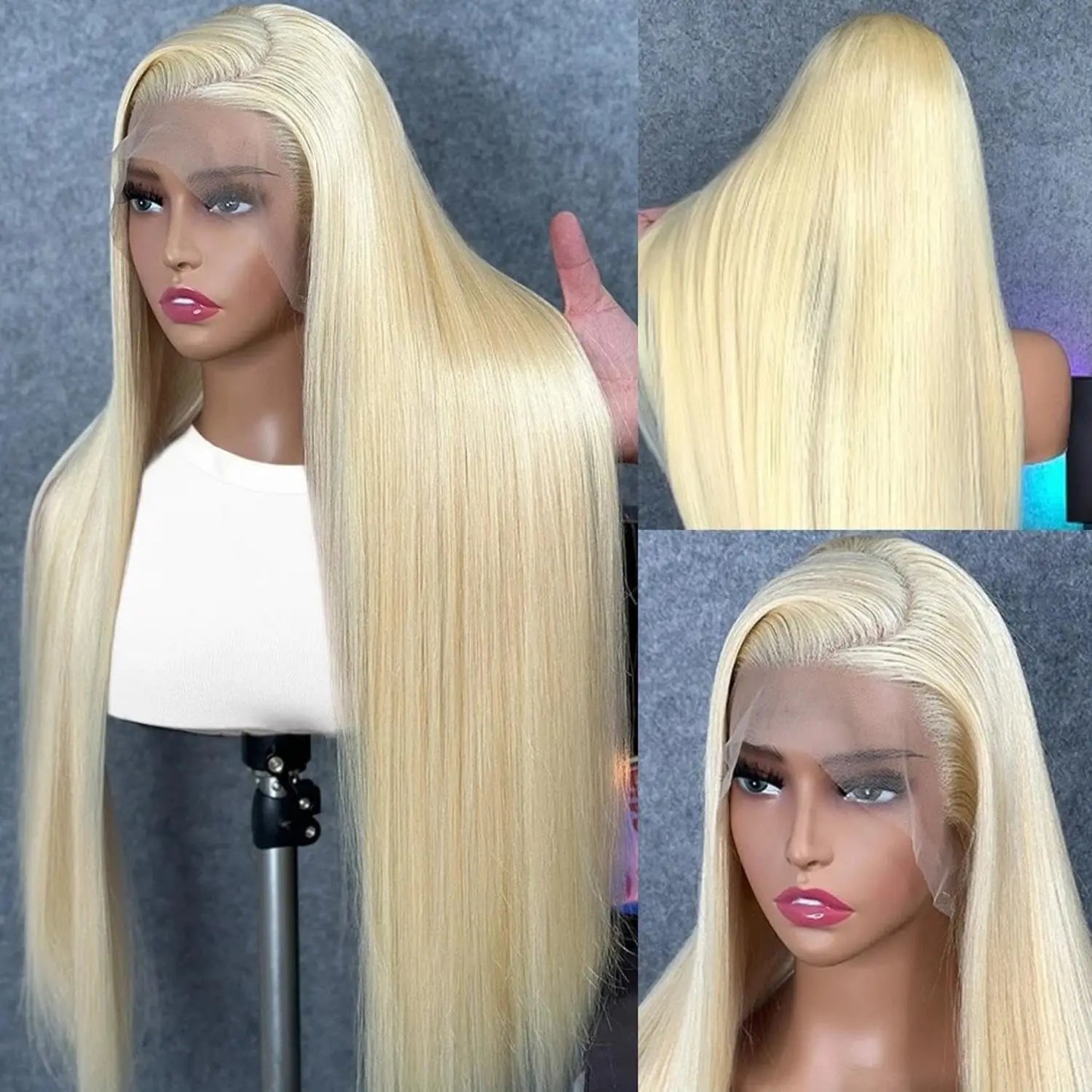 30 Inch 250 Density 613 Hd Lace Frontal Wig 13x6 13x4 Blonde Lace Front Wig Brazilian Straight 100% human hair Wig For Women