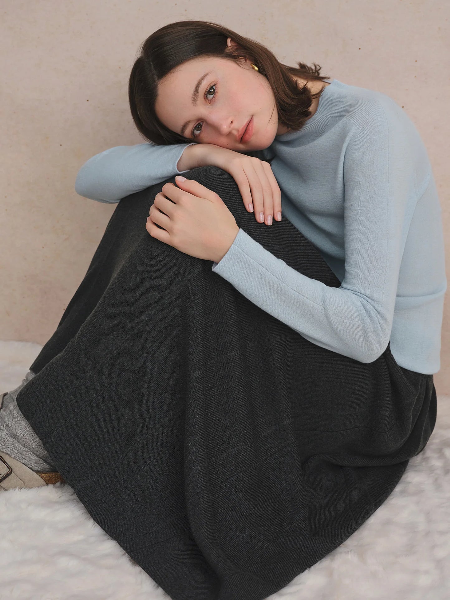 DUSHU Seamless Half-high Collar Pure Wool Pullovers Women Plus Size Autumn Winter Bottoming Sweater Solid Soft Breathable Tops