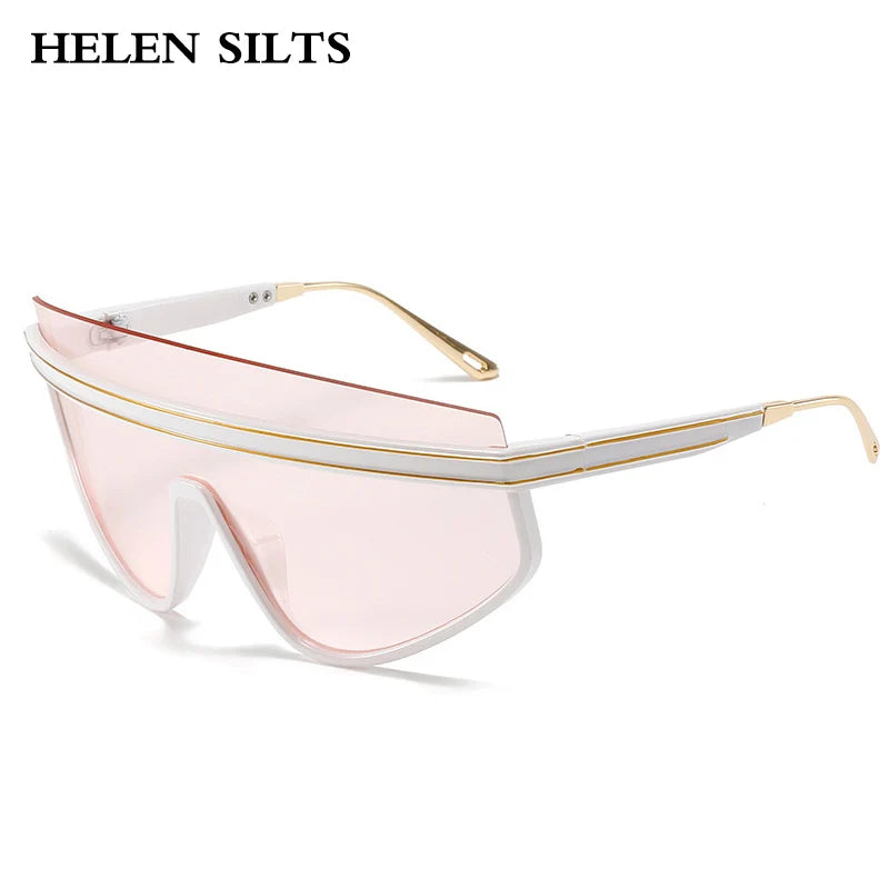 Fashion Shield One Piece Sunglasses Women Men Oversized Outdoor Goggles Sun Glasses Men Punk Half Frame Windproof Eyewear UV400